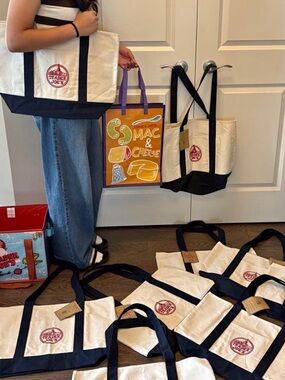 Trader Joe's Canvas Market Tote - Black & Cream